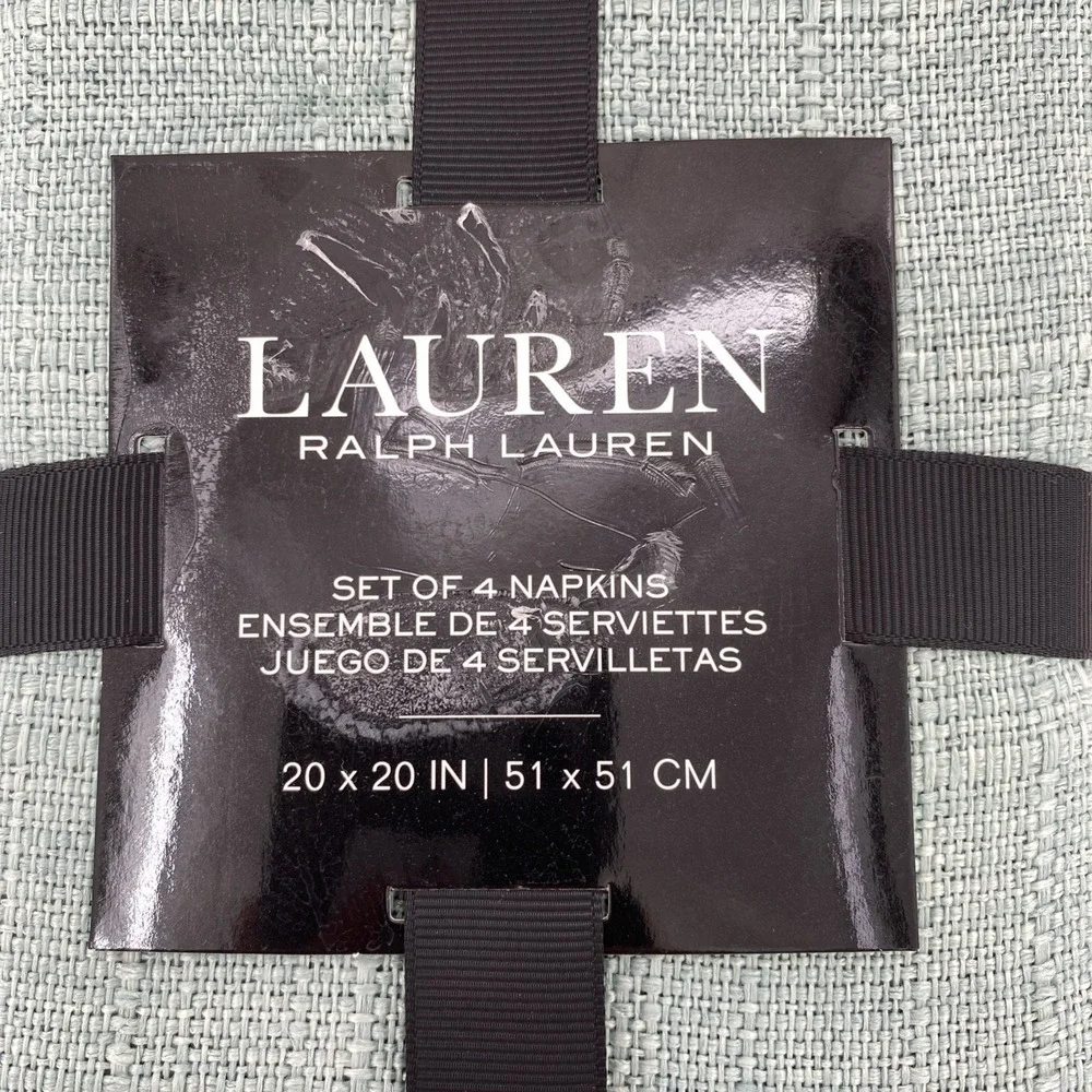 Lauren Ralph Lauren Napkins Sage Green (Set of 4) Holland Dobby Slub Rustic